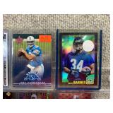 Lot of 9 NFL Football Rookie Cards | 2001 Topps Chrome Rookie Chris Barnes Donruss Press Proof Stephen Davis UD SP Chris Johnson Donruss Elite Vince Young /1000 Curtis Enis Julius Peppers Corey Dillon