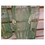 Lot of 4 Aqua Glass Coca-Cola Bottles | 10 Fl. Oz.