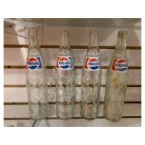 VTG Lot of 4 Twist Pepsi Bottles | 16 Fl. Oz. | 11"