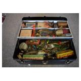VTG Tackle Box Full of Lures and Fishing Gear | Beak Hooks, Bobbers, Rubber Lures and More | 12.5" x 5.5" x 6"