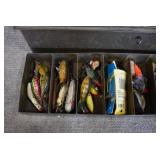 VTG Toolbox Full of Fishing Gear | Lures, Hooks, Heddon Precision Fly Reel | and More | 20.25" x 6" x 6.75"