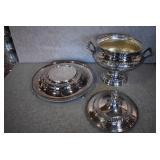 Tureen with Footed Underplate | Silverplate Marked Portugal | 15.5" x 14.5"