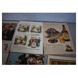 VTG Lot of 8 Large Magazine Advertisements | Four Roses, Hunter Whiskey, Gold Pennant, Old Crow and More | 14" x 10.5"