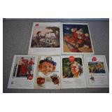 VTG lot of 6 Coca-Cola Advertisements | 7" x 10" and 14" x 10.5"