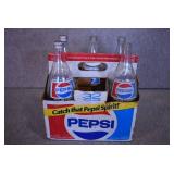 VTG Lot of 6 Pepsi Bottles in Paper Carrier | 11.25" tall