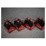 Lot of 5 Four Paper Carriers With Full Bottles | Coca-Cola Classic | Christmas Edition