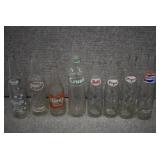 Lot of 8 Various Glass Soda Bottles | Pepsi, Flavette, Crush, Hires and More
