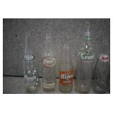 Lot of 8 Various Glass Soda Bottles | Pepsi, Flavette, Crush, Hires and More
