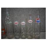 Lot of 8 Various Glass Soda Bottles | Pepsi, Flavette, Crush, Hires and More