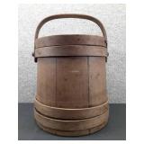 Antique Firkin-Wood Shaker Sugar Bucket | 13" x 9.5"