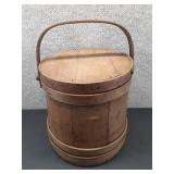 Antique Firkin-Wood Shaker Sugar Bucket | 13" x 9.5"