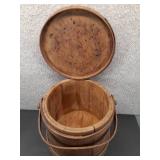 Antique Firkin-Wood Shaker Sugar Bucket | 13" x 9.5"