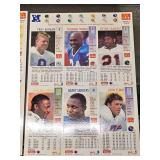 Set of 3 Uncut Football Card Sheets McDonald