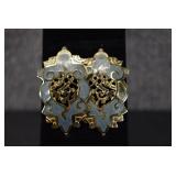 Gold Tone Teal Post Earrings