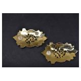 Gold Tone Teal Post Earrings