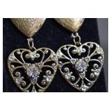 Heart Design w/ Rhinestones Post Earrings