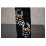 Blue & Green Beaded Earrings