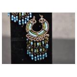 Blue & Green Beaded Earrings