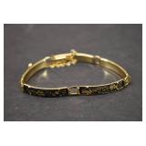 Gold Tone Black Design Bracelet