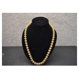 Textured Gold Tone Bead Necklace