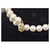 Faux Pearl Memory Wire Bracelet