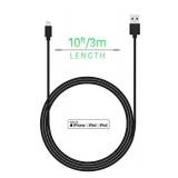 TALK WORKS iPhone Charger Lightning Cable 10ft Long Heavy Duty Cord MFI Certified for Apple iPhone 13, 12, 11 Pro/Max/Mini, XR, XS/Max, X, 8, 7, 6, 5, SE, iPad, AirPods, Watch - Black