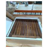 Christopher Knight Home Shammai Indoor Farmhouse Cottage Acacia Wood End Table with White Frame, Pu White / Dark Oak