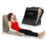 Lunix LX6 3pcs Orthopedic Bed Wedge Pillow Set, Post Surgery Memory Foam for Back,Leg and Knee Pain Relief. Sitting Pillow for Reading, Adjustable Pillows for Acid Reflux and GERD for Sleeping Brown