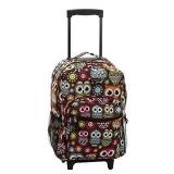 Rockland Double Handle Rolling Backpack, Owl, 17-Inch