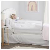 Regalo Drop Down Bed Rail Guard, with Reinforced Anchor Safety System , White , 43 x 2 x 20 Inch