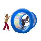 HearthSong Roll With It! Giant Inflatable Colorful Rolling Wheel for Active Outdoor Play, 45" Diam., Holds up to 200 Lbs.