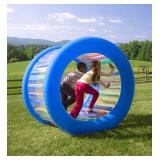 HearthSong Roll With It! Giant Inflatable Colorful Rolling Wheel for Active Outdoor Play, 45" Diam., Holds up to 200 Lbs.