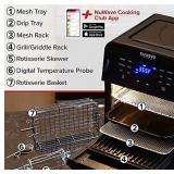 NuWave Brio 15.5-Quart Large Capacity Smart Air Fryer + Grill; Probe; 2 Stainless Steel Racks; Drip Tray; Rotisserie Kit; Sear, Stage, Preheat, Rotisserie