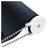 ALLBRIGHT Blackout Window Roller Shades, Striped Jacquard Thermal Insulated and UV Protection Black Blackout Blinds, Easy Installation for Home and Office (23 x 72 inches, Simplicity Black)