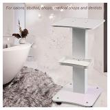 WUPYI Beauty Cart,Salon Roller Trolley Cart Stand Beauty Instrument Tray Rolling Cart with Wheel,Load 132lbs,Aluminum (Type 1)