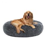 PUPPBUDD Dog Bed Calming Dog Bed for Large Medium Small Dogs, Cat Cushion Bed, Comfortable Donut Pet Bed Faux Fur Donut Cuddler Up to 25/35/55/100lbs