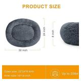 PUPPBUDD Dog Bed Calming Dog Bed for Large Medium Small Dogs, Cat Cushion Bed, Comfortable Donut Pet Bed Faux Fur Donut Cuddler Up to 25/35/55/100lbs