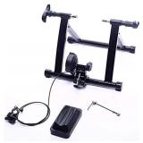 BalanceFrom Bike Trainer Stand Steel Bicycle Exercise Magnetic Stand with Front Wheel Riser Block, Black