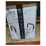 Vive Toilet Seat Riser with Handles - Raised Toilet Seat with Padded Arms for Handicapped - Medical Handicap Bathroom Safety Chair - Portable, High and Elevated Lifter Extender (Elongated)