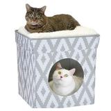 Kitty City Large Cat Bed, Stackable Cat Cube, Indoor Cat House/Cat Condo, Cat Scratcher