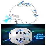 OutdoorMaster Skateboard Cycling Helmet - Two Removable Liners Ventilation Multi-Sport Scooter Roller Skate Inline Skating Rollerblading for Kids, Youth & Adults - M - White