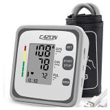 CAZON Blood Pressure Monitor - Upper Arm Blood Pressure Machine & Pulse Rate Monitoring Meter Home Use BP Cuff with 2x120 Memory, Wide-Range Cuff 8.7"-15.7" (Gray)