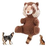 Beewarm Squeaky Dog Chew Toys for Large Medium Small Dogs- Lifetime Replacement Guarantee - Stuffed Animals Rope Chew Toy for Puppy Raccoon