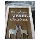 Valery Madelyn 16x12 inch Merry Christmas Wood Signs,Household Rustic Wooden Plaques,Decorative Hanging Wooden Sign Wall&Door Decor Art for Holiday Decoration