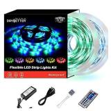 Daybetter Led Strip Lights Waterproof 10M 32.8ft Color Changing RGB 3528 600 LEDs, Led Lights for Bedroom,Holiday