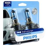 Philips 9006 CrystalVision Ultra Upgrade Bright White Headlight Bulb, 2 Pack