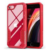 MOBOSI Case Compatible with iPhone SE 2020/iPhone 8/iPhone 7, Heavy Duty Military Grade Shockproof Drop Protection Vanguard Armor Cover Compatible with iPhone SE 2nd Gen/8/7 4.7 Inch (Red)