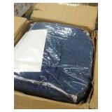 2 Piece Cotton Washed Heavy Denim Sofa Slipcover, Blue