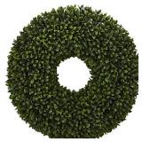 Nearly Natural 24-in. Boxwood Artificial Wreaths Green