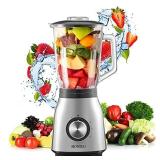 BONISO Countertop Blender High Speed Countertop Kitchen Food Mixer for Blend, Chop, Grind with1.5L/50oz Glass Jar, for Puree, Ice Frozen Fruit Crushing, Nuts Butter, Shakes and Smoothies